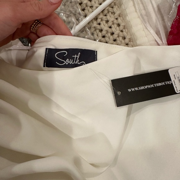 White one shoulder mini dress - Picture 2 of 2